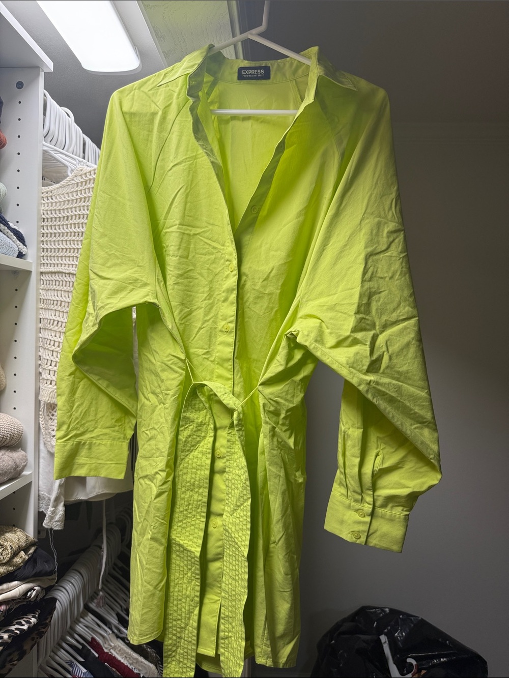 Express green shirt dress